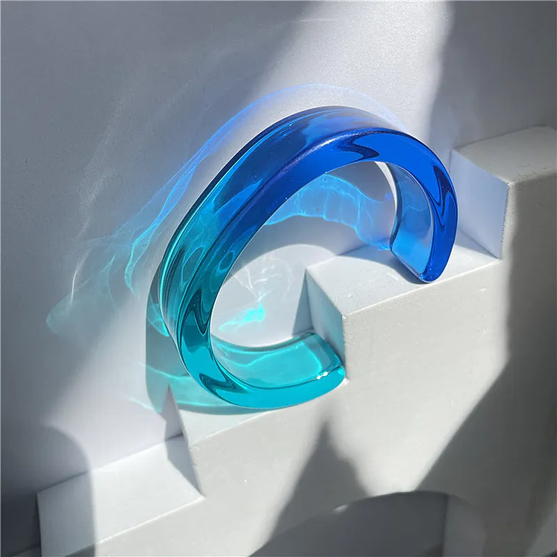 Wholesale Color Acrylic Bracelet Simple Geometric Transparent Resin Bracelet