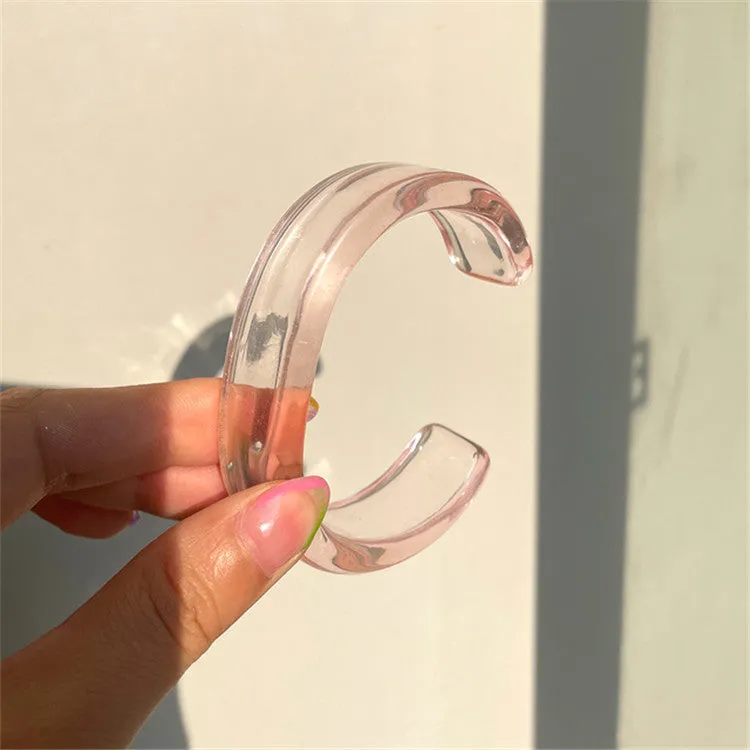 Wholesale Color Acrylic Bracelet Simple Geometric Transparent Resin Bracelet