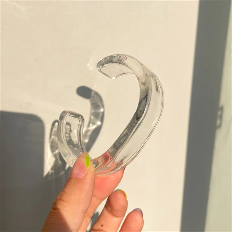 Wholesale Color Acrylic Bracelet Simple Geometric Transparent Resin Bracelet