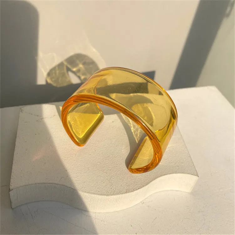 Wholesale Color Acrylic Bracelet Simple Geometric Transparent Resin Bracelet