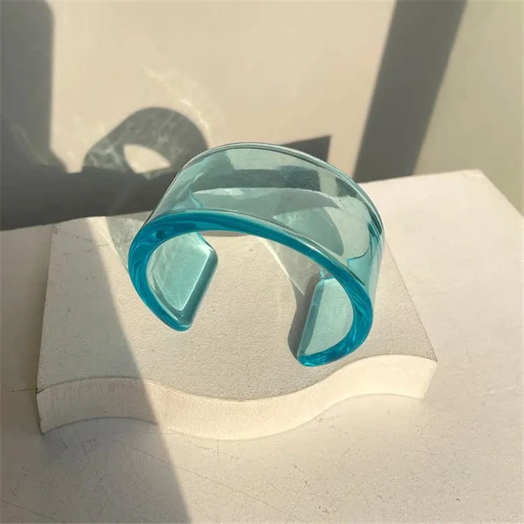 Wholesale Color Acrylic Bracelet Simple Geometric Transparent Resin Bracelet
