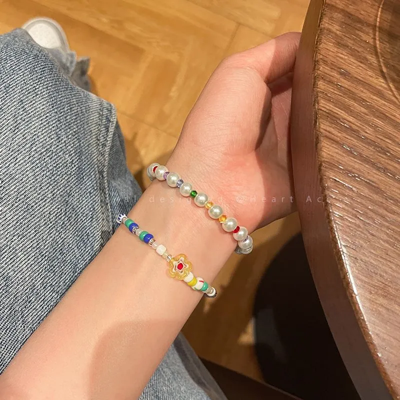 Wholesale Color Crystal Flower Pearl Bracelet