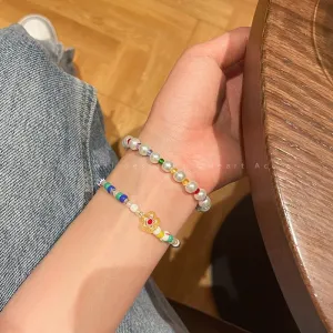 Wholesale Color Crystal Flower Pearl Bracelet