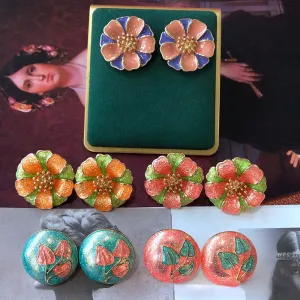 Wholesale Color Enamel Glaze Alloy Earrings