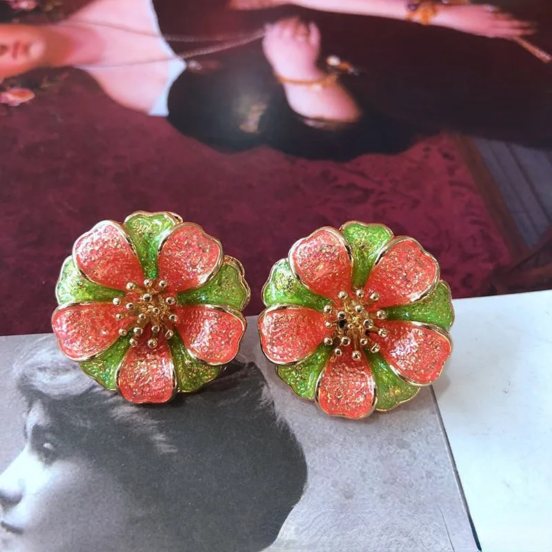 Wholesale Color Enamel Glaze Alloy Earrings