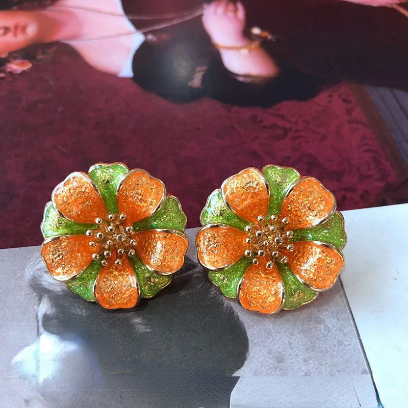 Wholesale Color Enamel Glaze Alloy Earrings