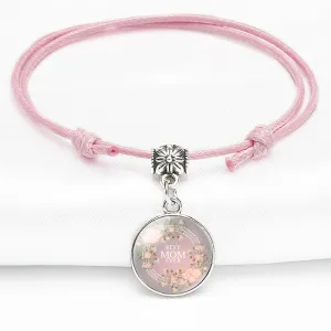 Wholesale Color MOM Series Time Gemstone Leather Bracelet