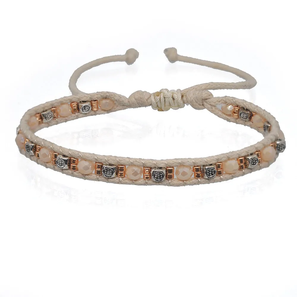 Wholesale  color narrow round double braided rope bracelet