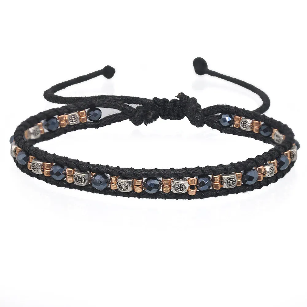 Wholesale  color narrow round double braided rope bracelet