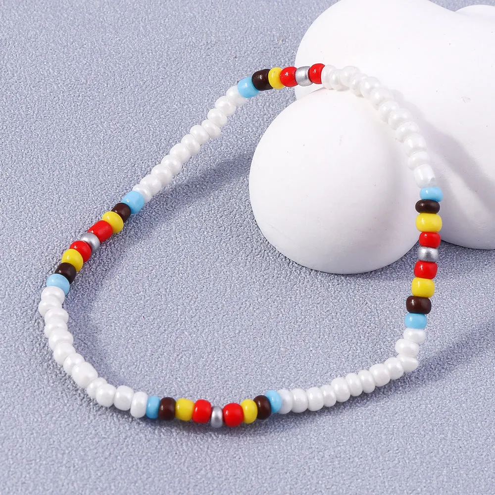 Wholesale Color Rice Beads Flower Resin Bracelet
