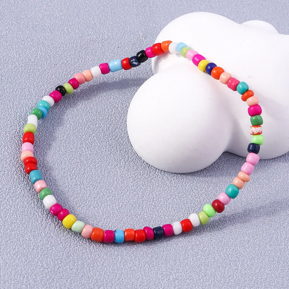Wholesale Color Rice Beads Flower Resin Bracelet