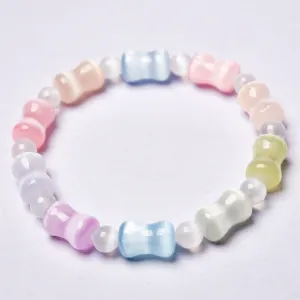 Wholesale Color Transmitte Gypsum Rainbow Bamboo Bracelet