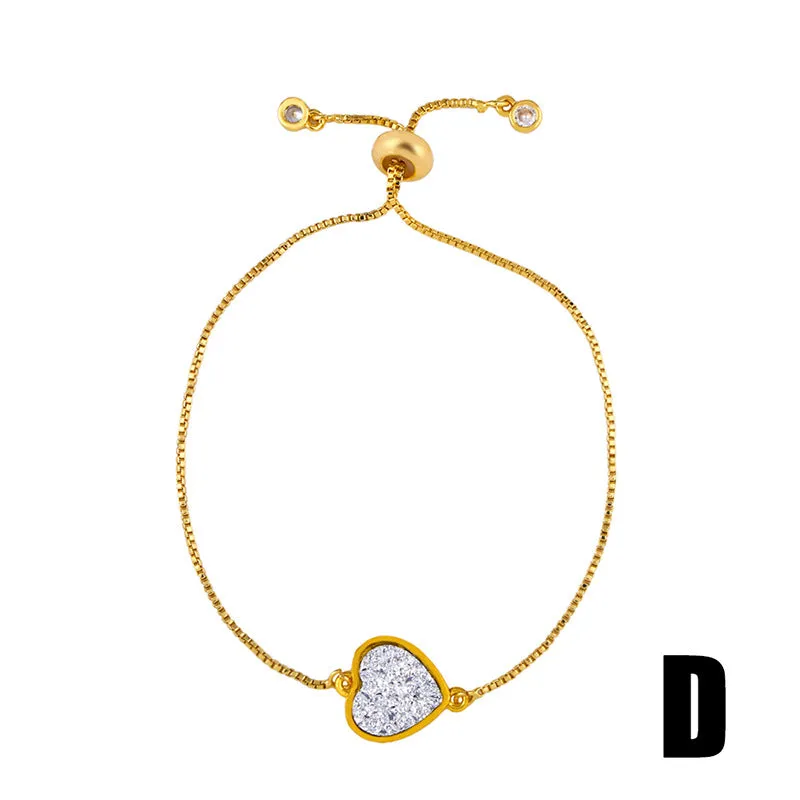 Wholesale Color Zircon Peach Heart Cross Pearl Bracelet