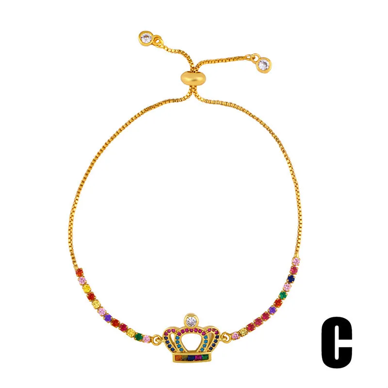 Wholesale Color Zircon Peach Heart Cross Pearl Bracelet