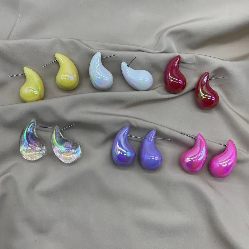 Wholesale Colored Acrylic Water Drop Earrings