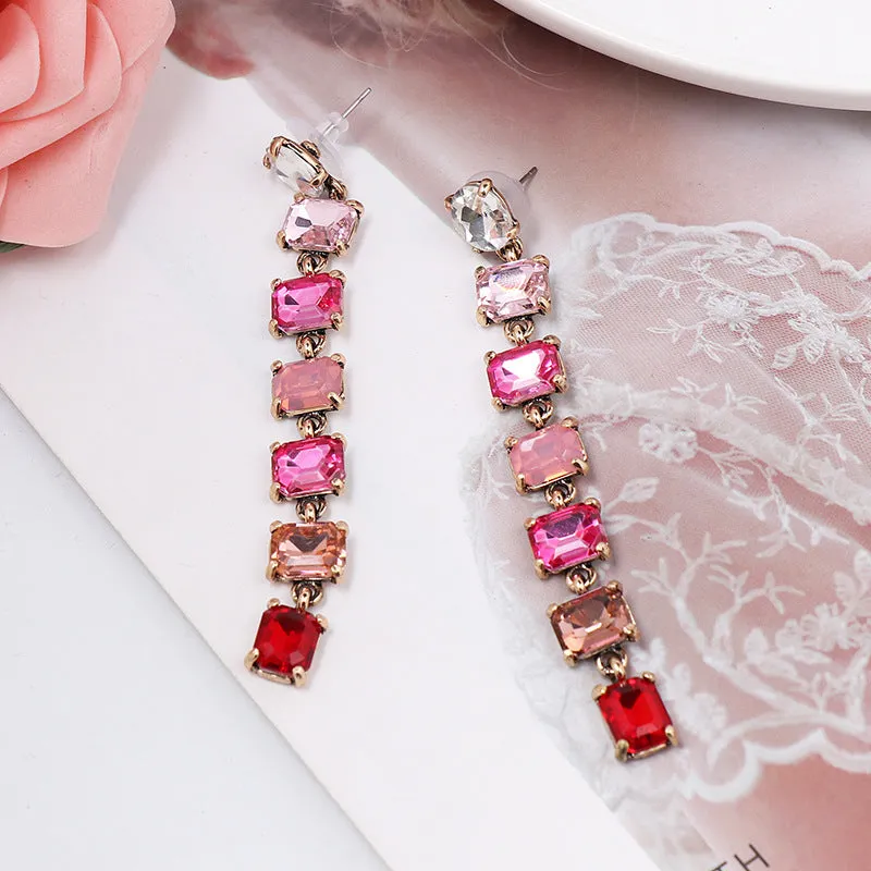 Wholesale Colored Crystal Alloy Earrings