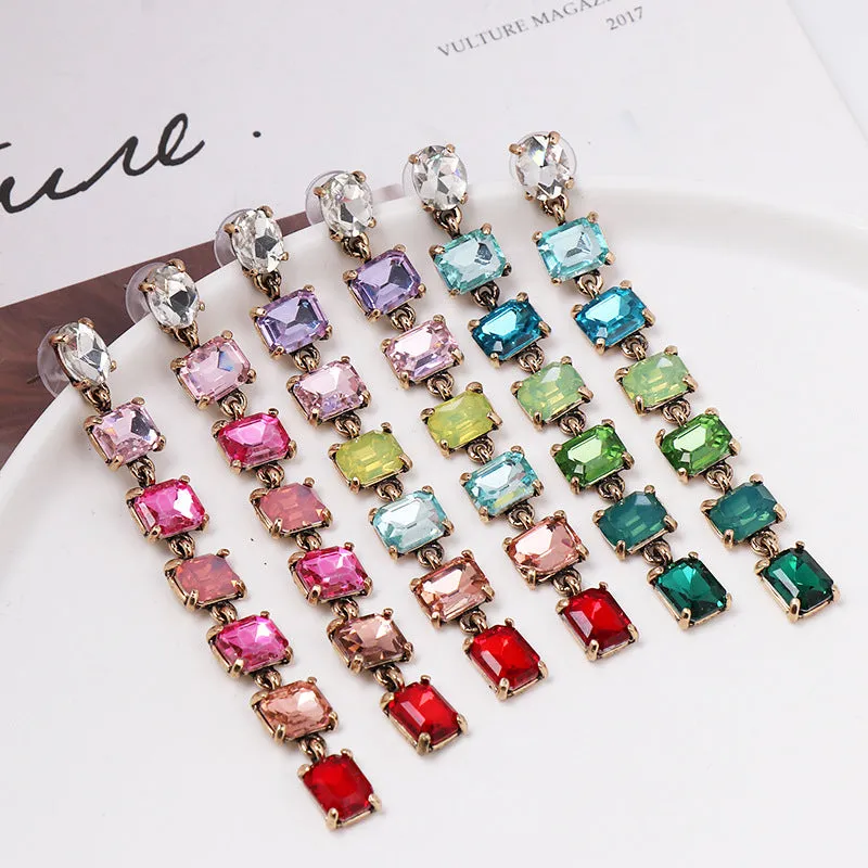 Wholesale Colored Crystal Alloy Earrings