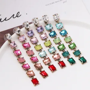 Wholesale Colored Crystal Alloy Earrings