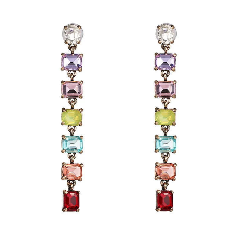 Wholesale Colored Crystal Alloy Earrings