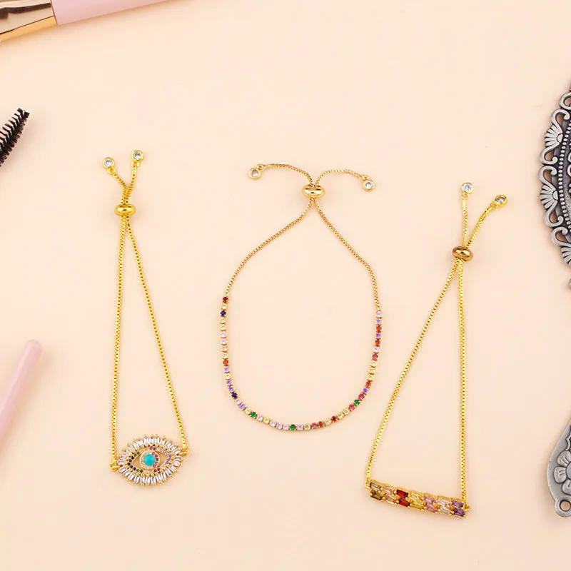 Wholesale Colored Crystal Copper Bracelets