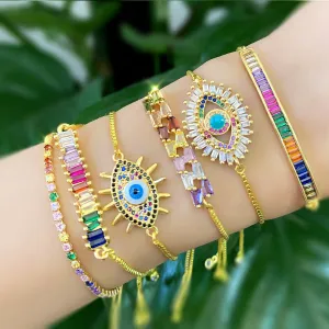 Wholesale Colored Crystal Copper Bracelets
