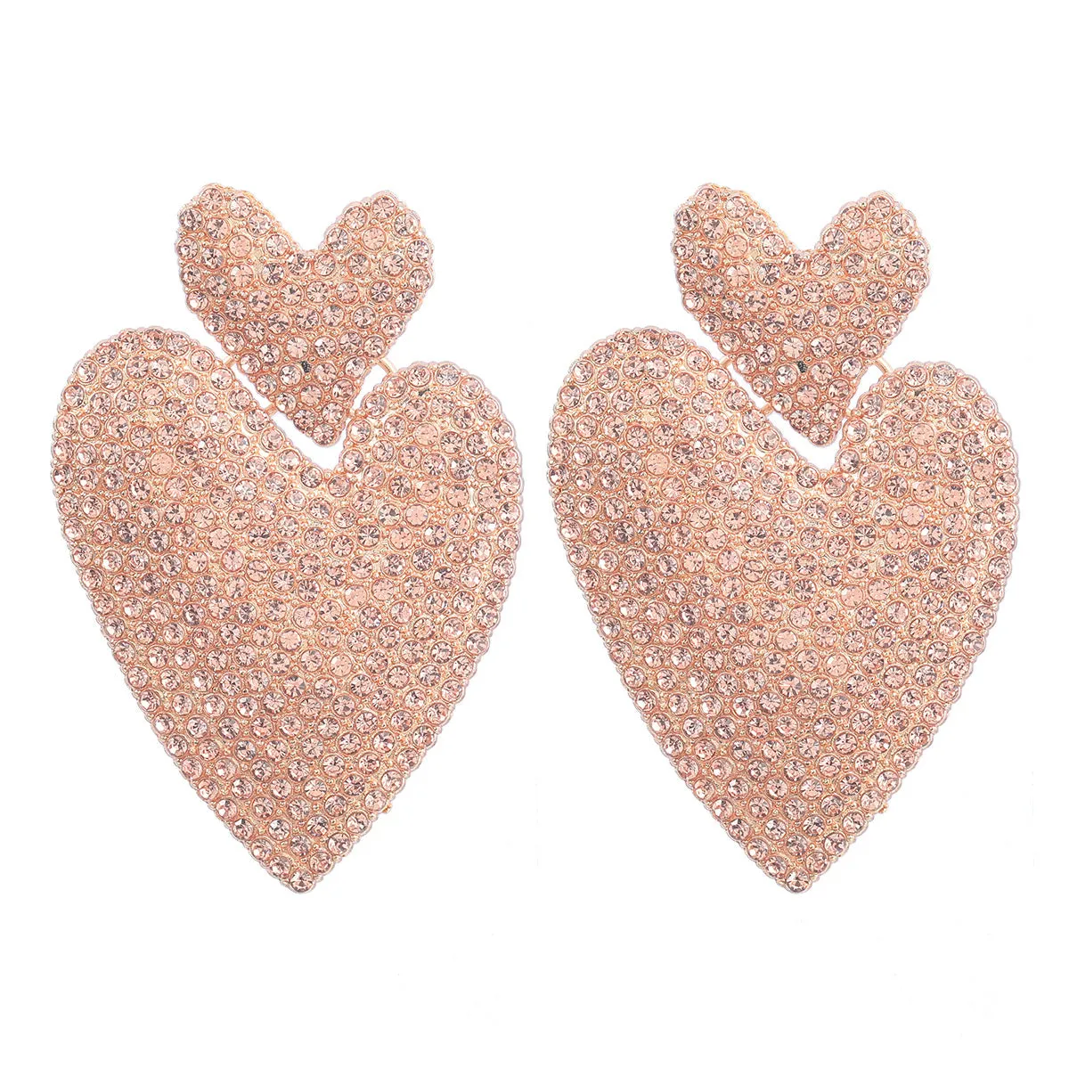 Wholesale Colored Diamond Love Multi-layer Alloy Diamond Boho Style Earrings