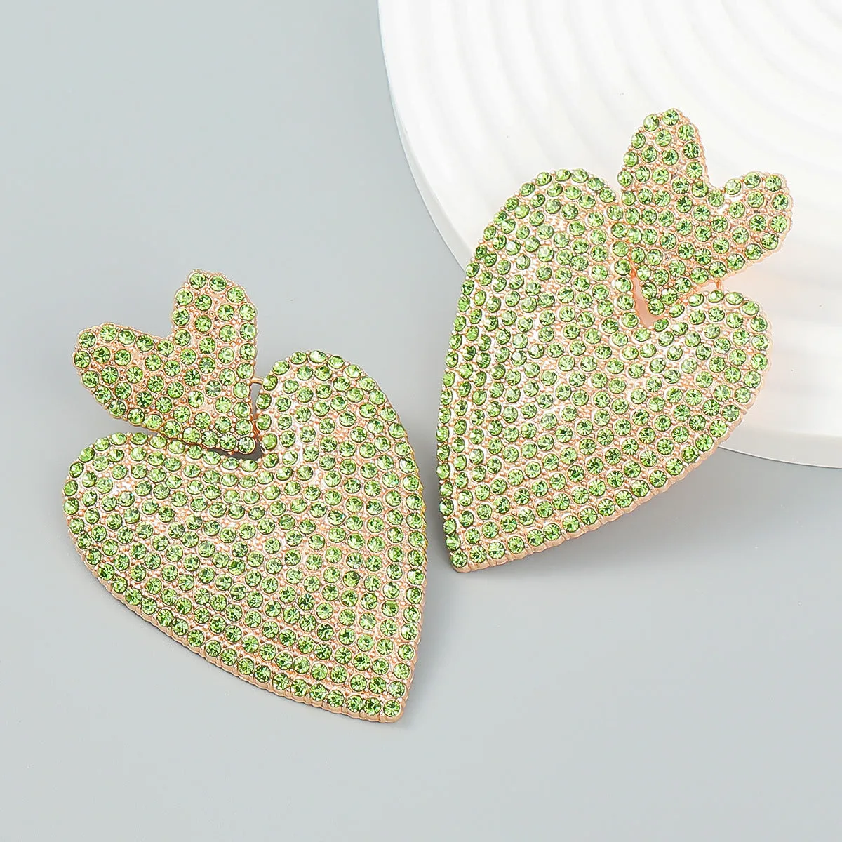 Wholesale Colored Diamond Love Multi-layer Alloy Diamond Boho Style Earrings