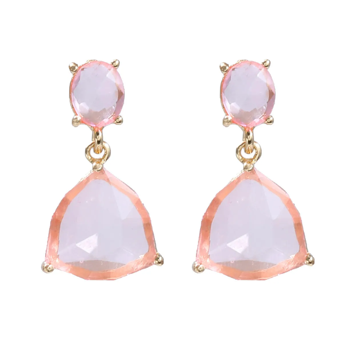 Wholesale Colored Diamond Triangle Fashion Earrings