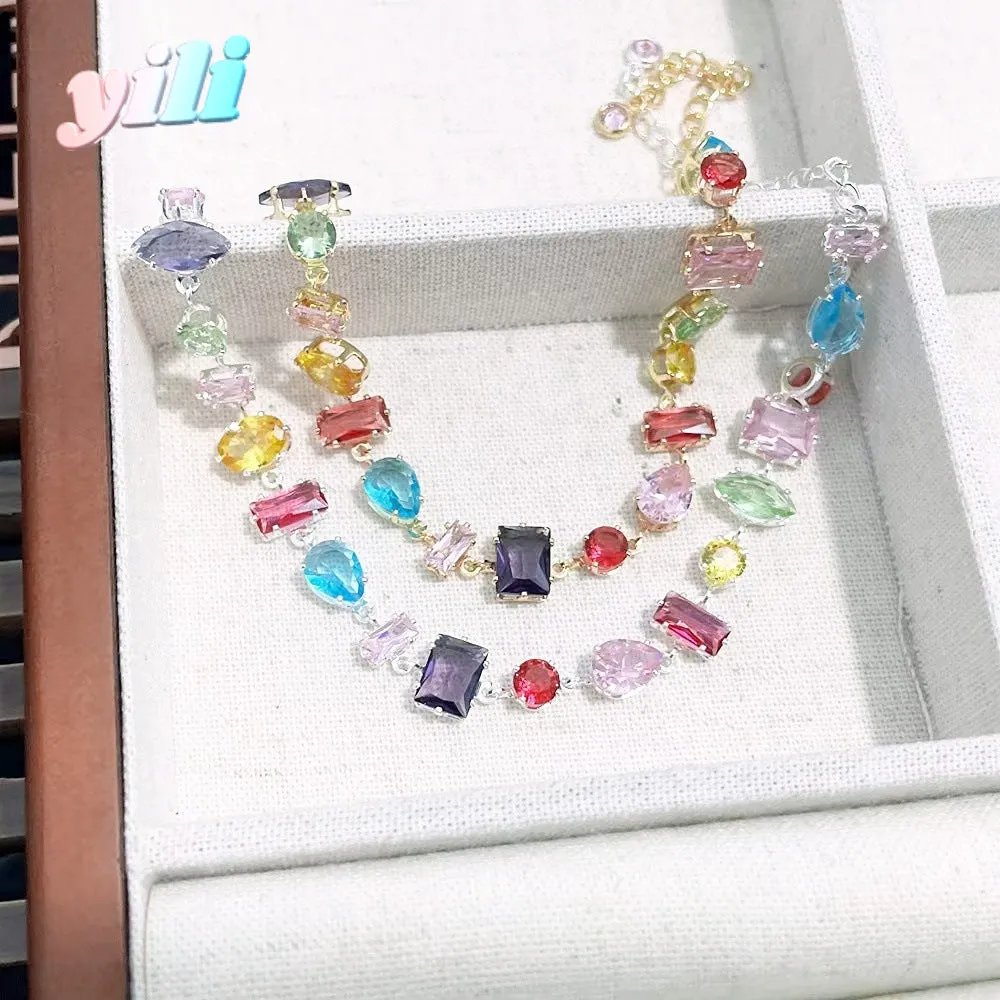 Wholesale Colored zircon full diamond bracelet