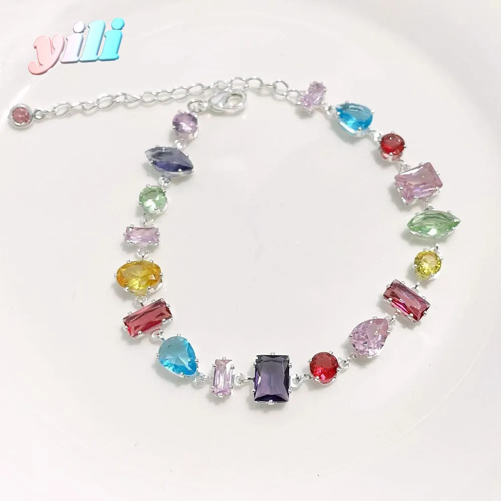 Wholesale Colored zircon full diamond bracelet