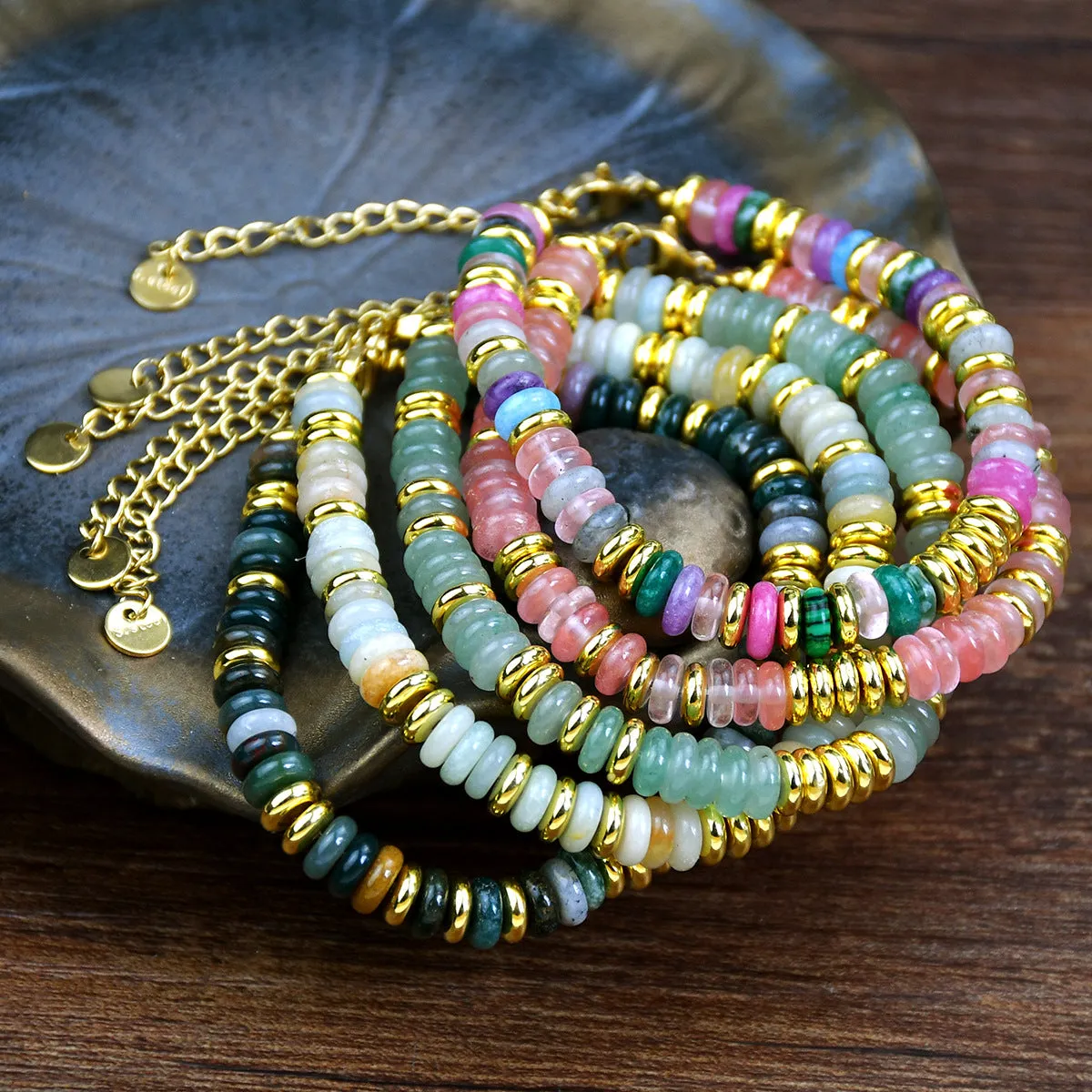 Wholesale Colorfast Agate Beaded Natural Crystal Bracelet