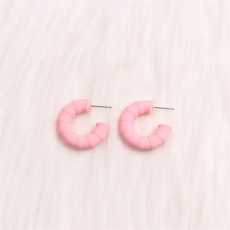 Wholesale Colorful Bamboo C-ring Acrylic Earrings