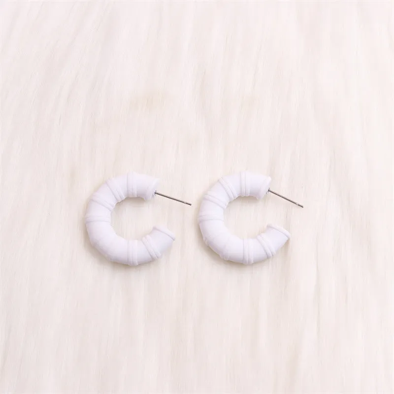 Wholesale Colorful Bamboo C-ring Acrylic Earrings