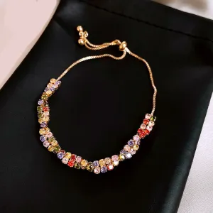 Wholesale Colorful Cross Twisted Zircon Drawable Bracelet