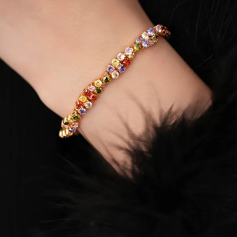 Wholesale Colorful Cross Twisted Zircon Drawable Bracelet