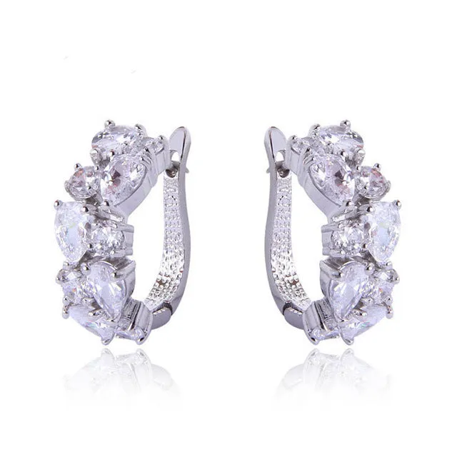 Wholesale Colorful Crystal Zircon Rose Gold Earrings