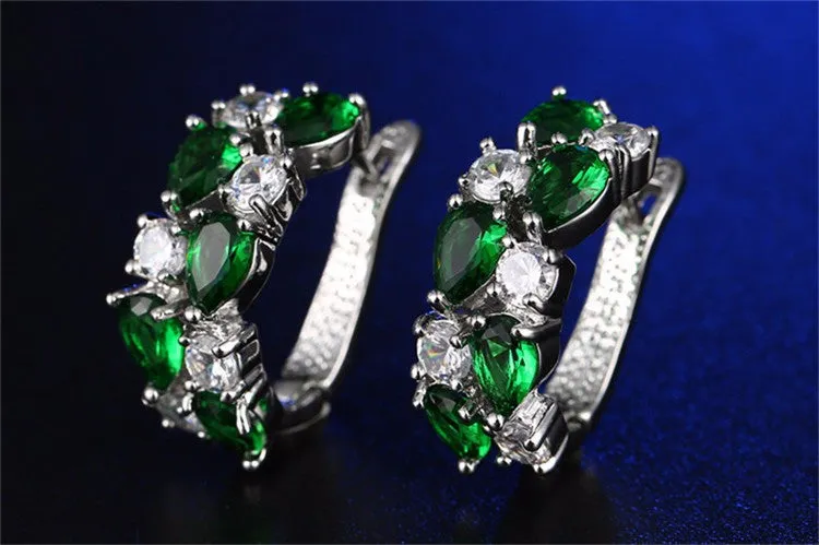 Wholesale Colorful Crystal Zircon Rose Gold Earrings