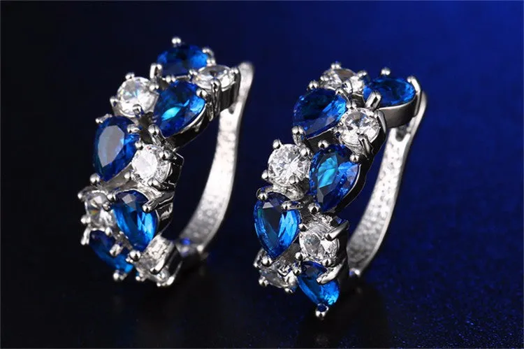 Wholesale Colorful Crystal Zircon Rose Gold Earrings