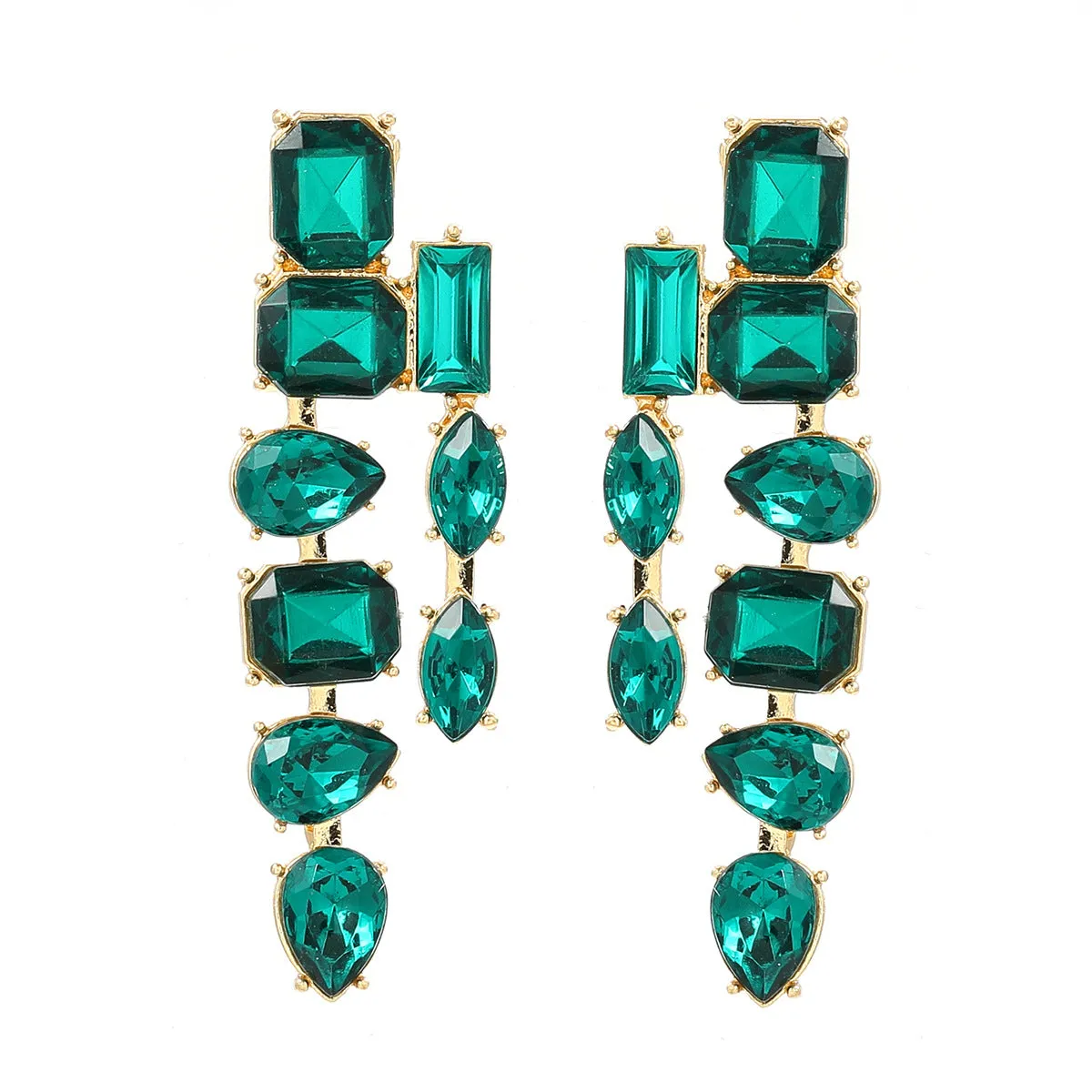 Wholesale Colorful Diamond Bohemian Style Full Diamond Earrings