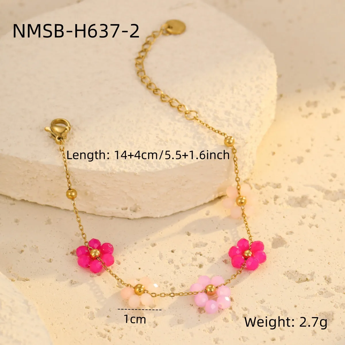 Wholesale Colorful Flower Beaded Bracelet