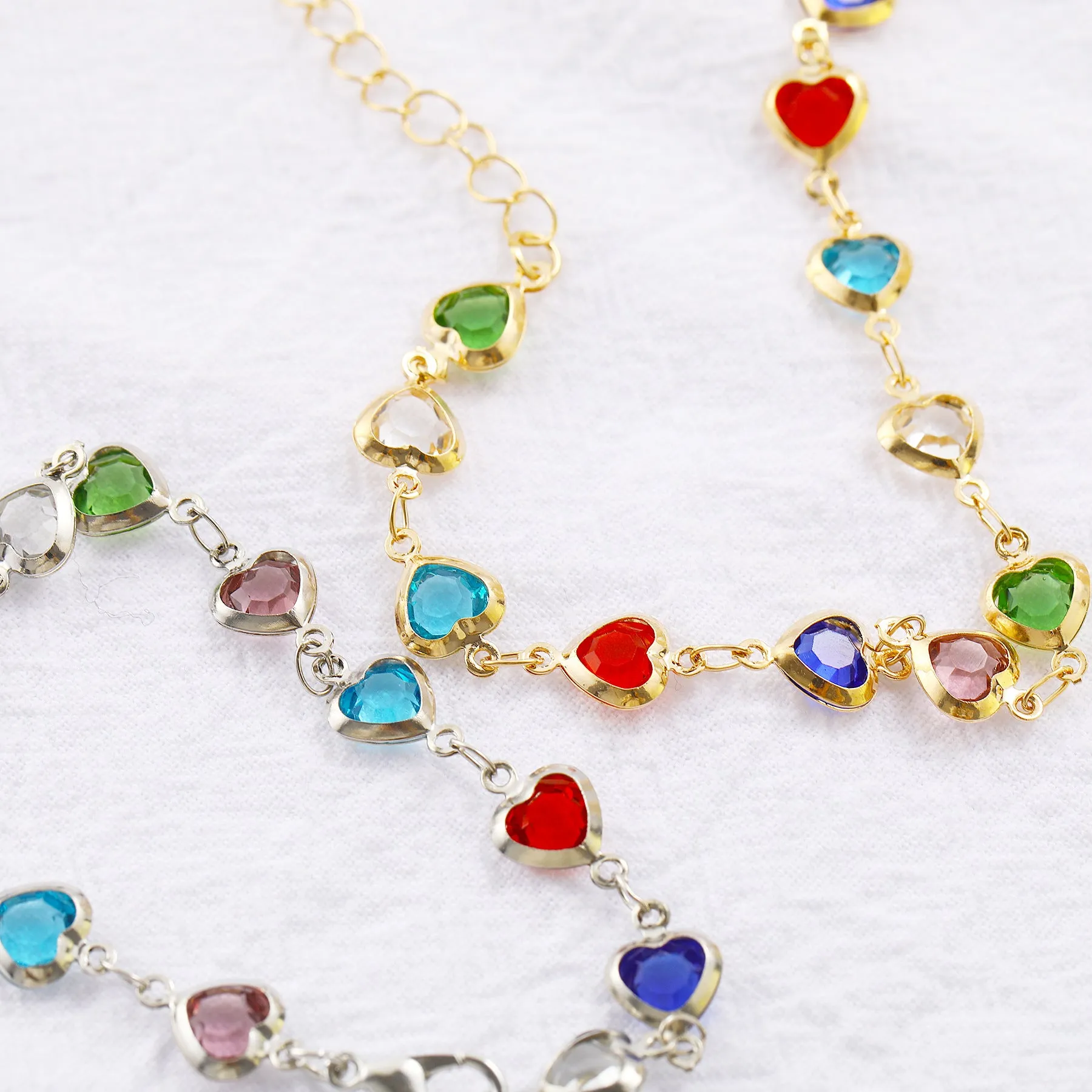 Wholesale Colorful heart zircon bracelet