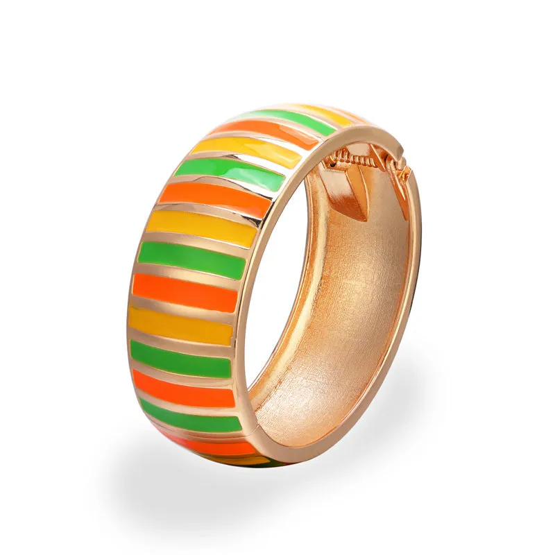 Wholesale Colorful Oil Dripping Alloy Wide Bracelet
