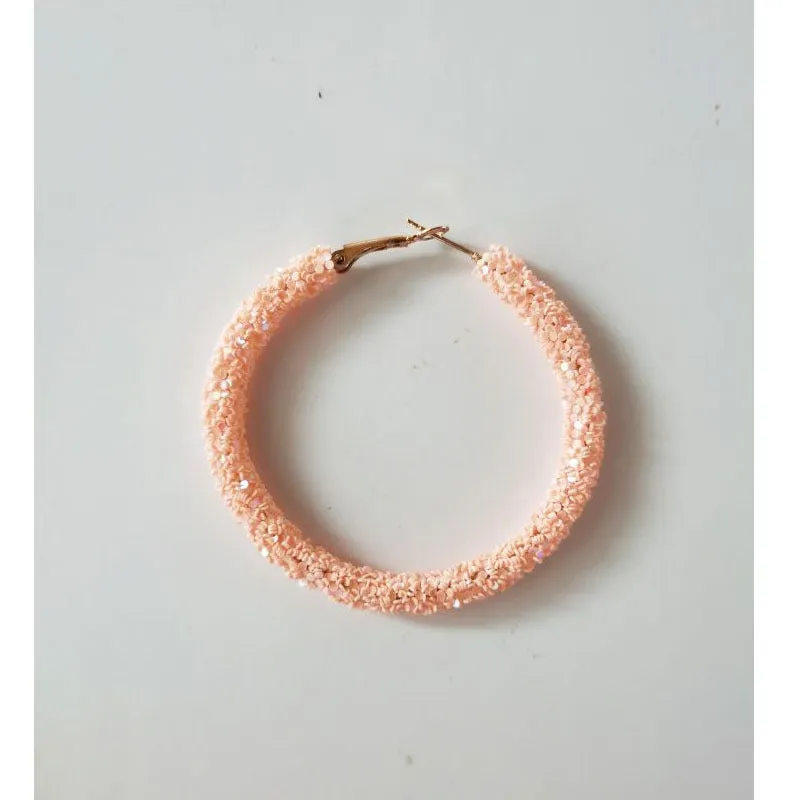 Wholesale Colorful Sparkling Circle Metal Earrings