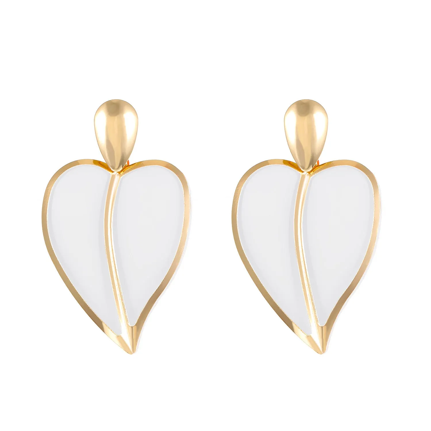 Wholesale Colorful Spray Painting Love Droplet Double Layer Alloy Earrings
