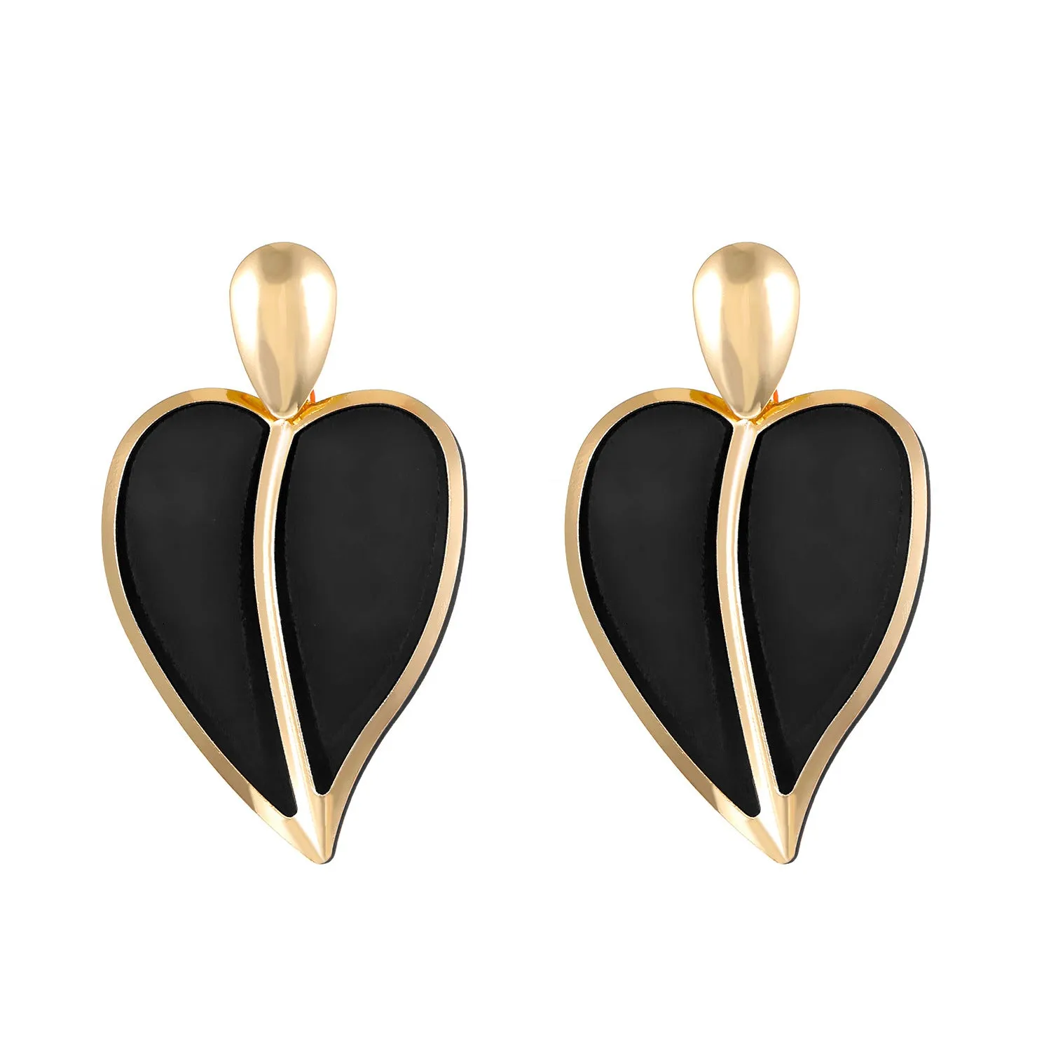 Wholesale Colorful Spray Painting Love Droplet Double Layer Alloy Earrings