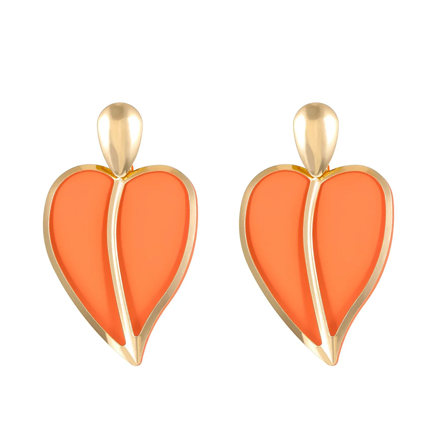 Wholesale Colorful Spray Painting Love Droplet Double Layer Alloy Earrings