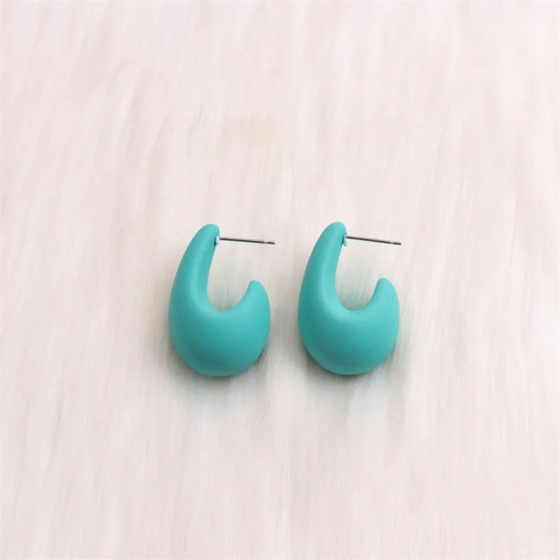 Wholesale Colorful Three-dimensional C-ring Acrylic Earrings