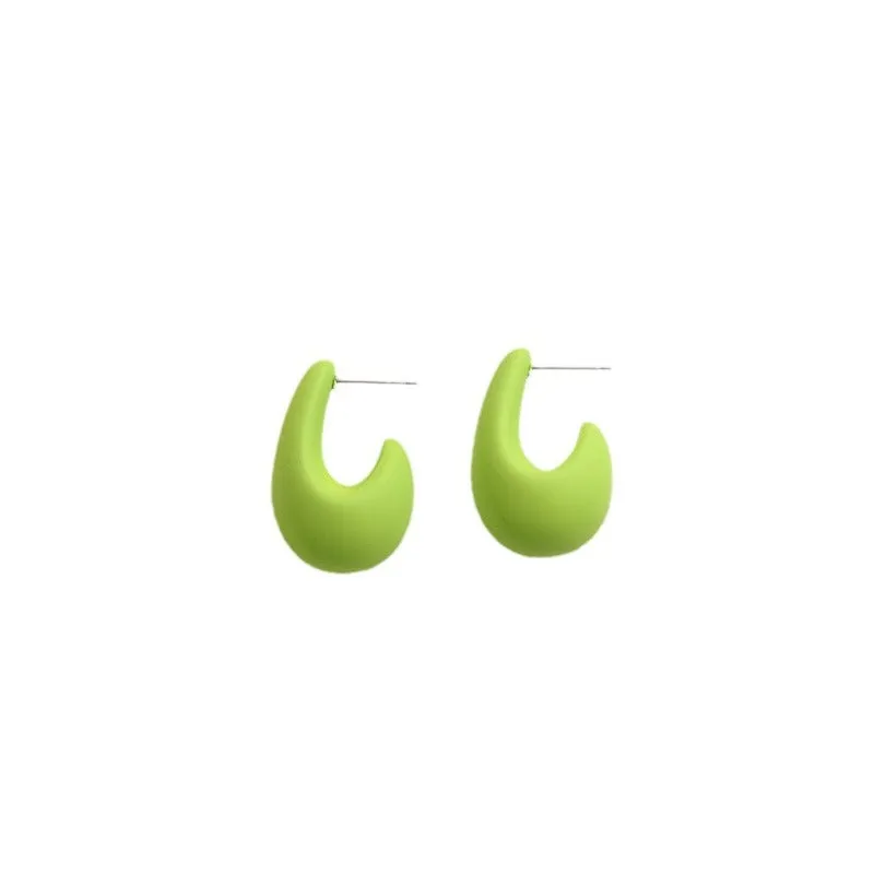 Wholesale Colorful Three-dimensional C-ring Acrylic Earrings