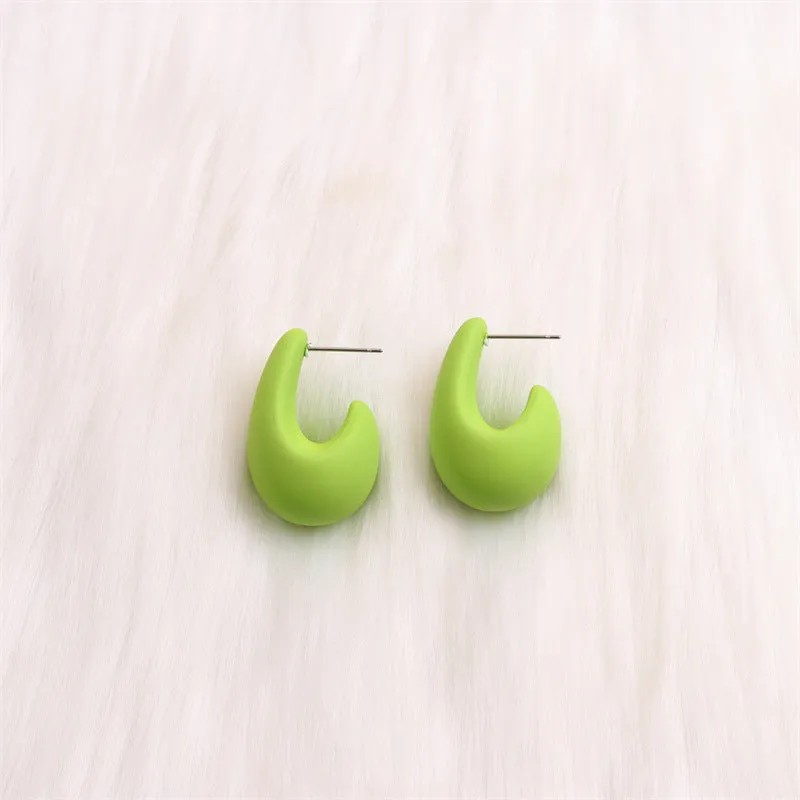 Wholesale Colorful Three-dimensional C-ring Acrylic Earrings