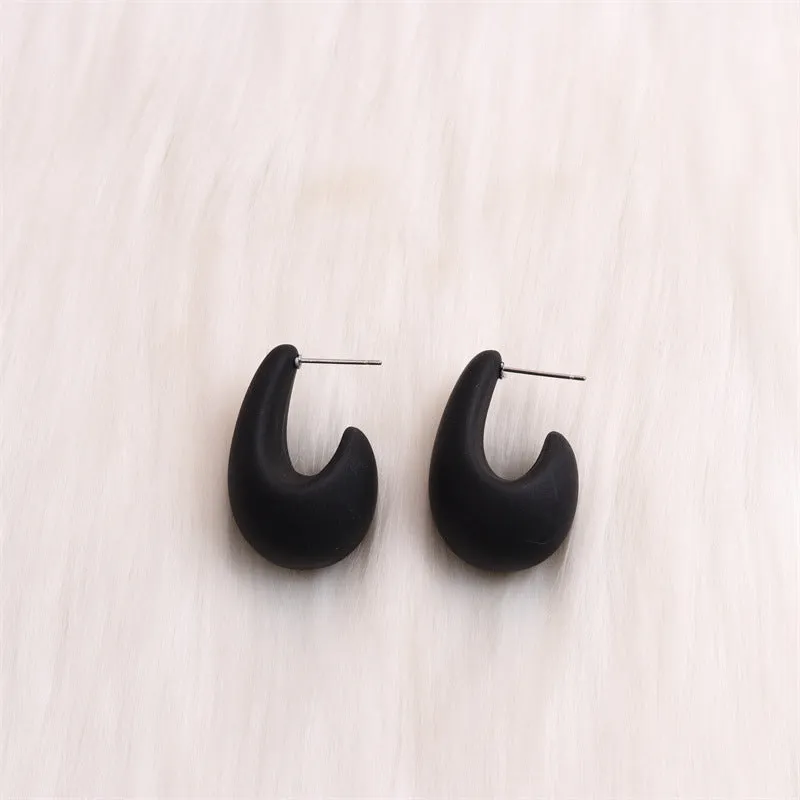 Wholesale Colorful Three-dimensional C-ring Acrylic Earrings